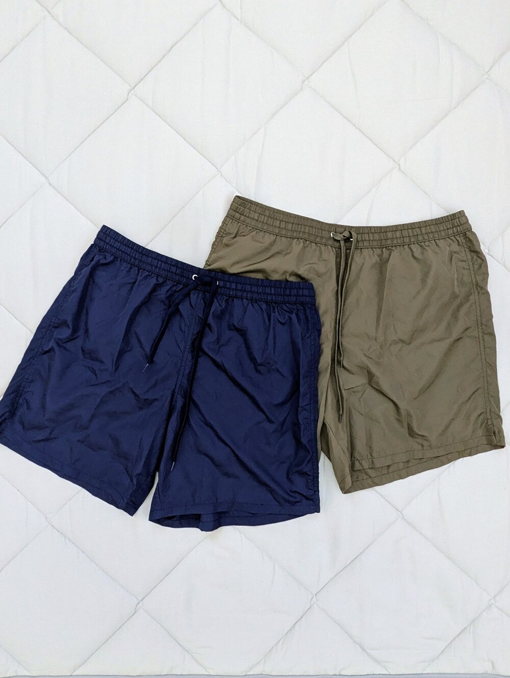 NWT Men's Basic Swimming Shorts In Navy Blue and Olive | Size L